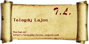 Telegdy Lajos névjegykártya